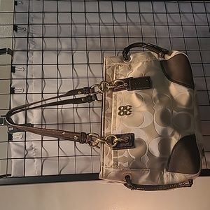Coach Vintage Colette Signature Sateen Carryall Khaki/Walnut
